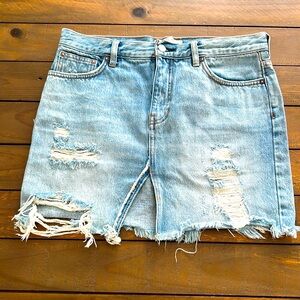 Free People - denim skirt with front slit 28